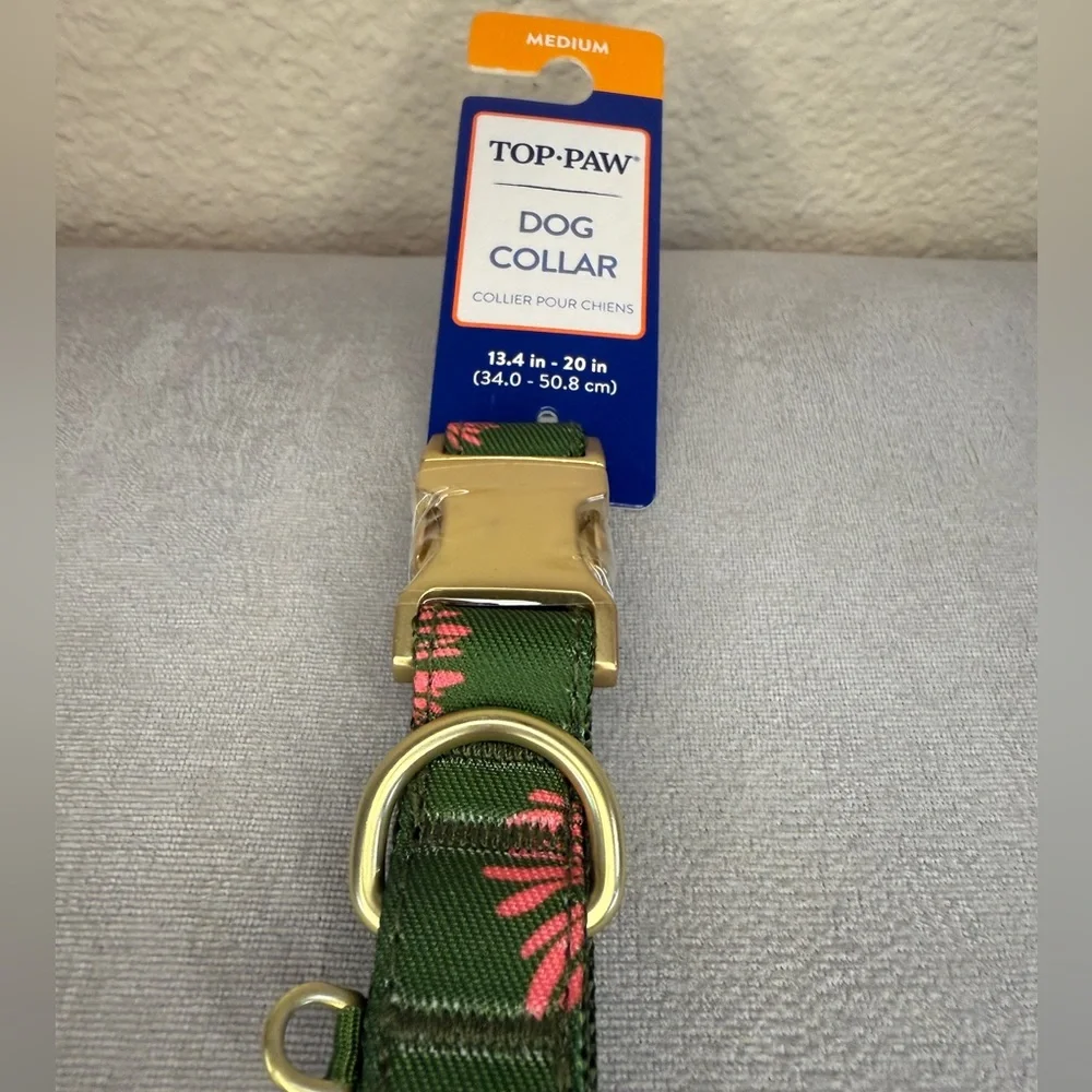 Dog Collar, Floral Design, Size Medium — Top Paw